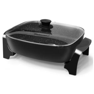 Frigideira Elétrica Antiaderente Elite Gourmet EG6203 Extra Profunda 40,6x33x8,1cm 9,9L com Tampa de Vidro, Controle de Temperatura