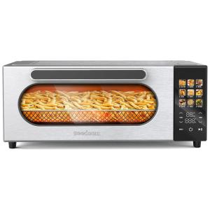 Forno de Convecção 10 em 1, 15L com Display LCD, 10 Funções Predefinidas e 4 Acessórios, 1800W, SEEDEEM, Prata