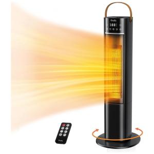 Aquecedor Elétrico Portátil com Tela LED, Controle Remoto e Temporizador, 1500W 110V, Grelife, Preto