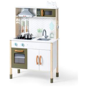 Conjunto de Cozinha Educativa de Madeira ROBUD para Crianças, Brinquedo de Cozinha para Meninas e Meninos 70 x 30 x 103 cm