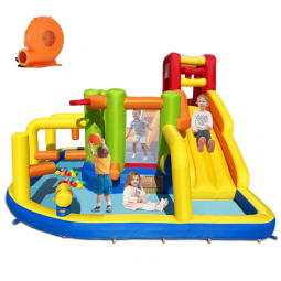 Casa de Pulso Inflável com Obstáculos e Tobogã Aquático - Diversão Infinita para Crianças!Umbalir