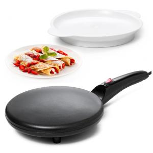 Máquina de Crepe Elétrica antiaderente de Aço inoxidável, 800W, 110v, MOSS STONE, Preto