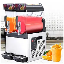 Máquina de Slush Raspadinha Garvee 15Lx2 Comercial Frozen Drinks Duplo Tanque Inox Auto Limpeza 700W