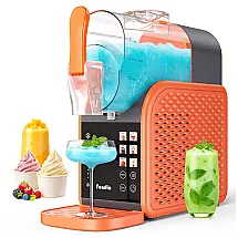 Máquina de Slush Raspadinha Fendia 2,8L 6 Programas Sem Gelo Laranja 110V