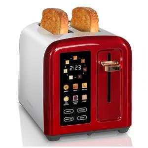 Torradeira Elétrica 2 Fatias com 7 Níveis de Tostagem com Função Descongelar e Bandejas de Migalhas Removíveis, 110v, SEEDEEM, Vermelho