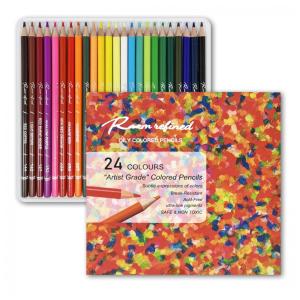Lápis de Cor com 24 Cores, Série Artist Soft com Núcleos de Chumbo Vibrantes, Lápis de Cor Profissionais à Base de Óleo, Lápis de Desenho