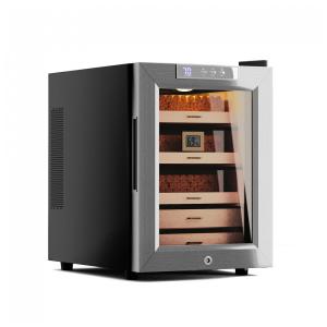 Umidor para Charutos Elétrico com Controle de Temperatura, Capacidade para 33L / 250 Charutos e Higrômetro Digital, 110V, Woodronic, Prata