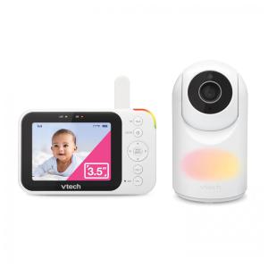 Babá Eletrônica em Vídeo VTech com Câmera e Áudio, Tela LCD de 8 cm, Giro/Inclinação/Zoom, Conversa Bidirecional, Modo VOX, Luz Noturna