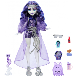 Boneca Monster High Spectra Vondergeist com Pet Ferret Rhuen e Acessórios Completo – Colecionável Articulada