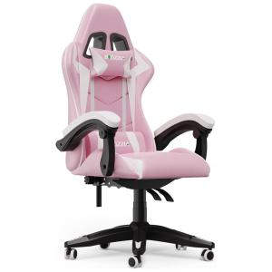 Innotic Cadeira de Escritório Gamer Ajustável, Ergonômica e Giratória com Apoio p, Lombar, Rosa