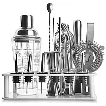 Kit Bn Profissional 15 Peças em Aço Inoxidável com Suporte, YIFEI2013 SHOP, Prateado