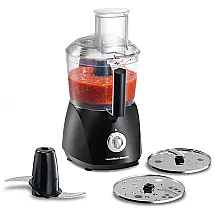 Processador de Alimentos Multifuncional 2.4L em Aço Inoxidável com Acessórios, 525W, 110v, HAMILTON BEACH 70670, Preto
