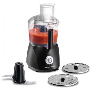Processador de Alimentos Multifuncional 2.4L em Aço Inoxidável com Acessórios, 525W, 110v, HAMILTON BEACH 70670, Preto