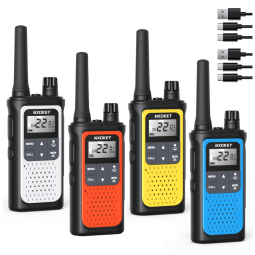 Rádio Comunicador Walkie Talkie Nxgket para Adultos de Longo Alcance, Recarregáveis, Rádio Bidirecional 22 Canais FRS, Bateria 1800mAh