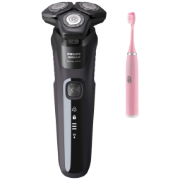 Barbeador Elétrico Masculino Portátil PHILIPS S558881 com Aparador Retrátil, Preto