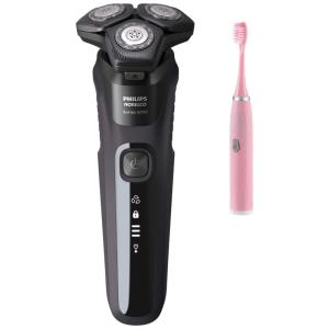 Barbeador Elétrico Masculino Portátil PHILIPS S558881 com Aparador Retrátil, Preto