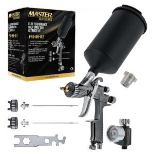 Pistola de Pintura Pulverizadora 1L com Manômetro Regulador de Pressão de Ar e Adaptador de Copo MPS, MASTER AIRBRUSH PRO 88 ULT, Prateado