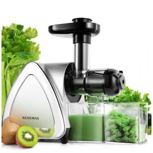 Extrator de Sucos Portátil KEDEMAS Silver 150W 110V Inox Espiral Lenta Reverso Antirresíduo Baixo Ruído Fácil Limpeza Desmontável