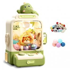 Máquina de Garra Verde Haugboag – Mini Vending Machine Infantil com 20 Prêmios Estilo Dinossauro