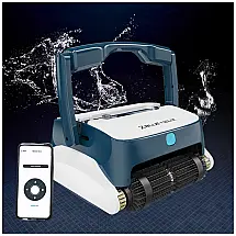 Robô Aspirador de Piscina com Cabo, Filtro Duplo Superdimensionado e Controle por APP, 110V, Metalix, Branco e Azul