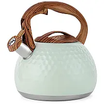 VONIKI Chaleira 2L com Apito e Cabo ergonômico, Aço Inoxidável, Verde