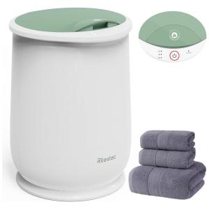 Aquecedor de Toalha Elétrico com Desligamento Automático e 3 Configurações de Temporizador, 110V, Rilextec, Branco e Verde