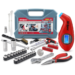 Mala Kit Estojo de Ferramentas 65 Peças Motor Carro Bike Skate Camping, HI SPEC 13, Cinza