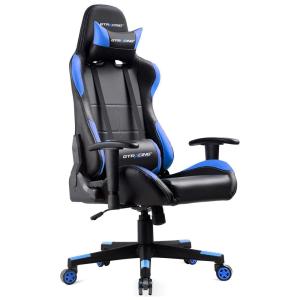 Cadeira de jogos, cadeira de mesa de corrida ergonômica com encosto alto ajustável, cadeira profissional com apoio de cabeça e travesseiro