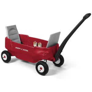 Carrinho de Passeio para 2 Crianças Multifuncional com Porta Objetos, até 90 kg, Radio Flyer, Vermelho