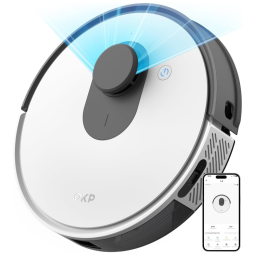 Aspirador Robô com Sucção de 3800Pa, Navegação LiDAR, Mapeamento Multinível e Compatível com App e Alexa, 110V, OKP, Branco