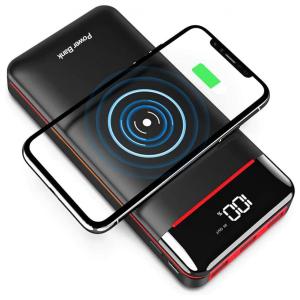 RLERON Carregador Portátil Powerbank Sem Fio 25000mAh Display LCD,