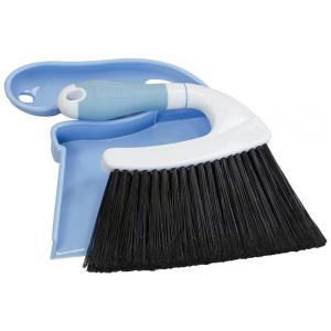 Kit Vassoura e Pá Compacta para Uso Doméstico, Quickie, Azul