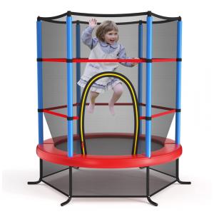 Trampolim Giantex para crianças, trampolim infantil aprovado pela ASTM 55 Mini com rede de proteção, design sem lacunas, fácil de montar