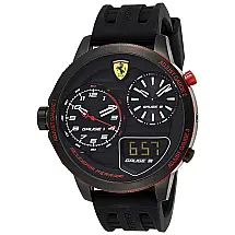 Relógio de Pulso Analógico e Digital Ponteiro Luminoso em Fibra de Carbono, FERRARI 0830318, Preto