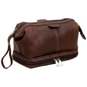 Necessaire Masculina de Couro, CUERO, Marrom Escuro