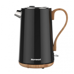 Chaleira Elétrica 1.7L em Aço Inoxidável com Desligamento Automático e Proteção Contra Fervura, 1500W, 110v, HOMEART, Preto