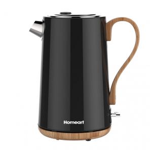 Chaleira Elétrica 1.7L em Aço Inoxidável com Desligamento Automático e Proteção Contra Fervura, 1500W, 110v, HOMEART, Preto