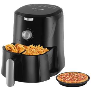 Fritadeira Elétrica AirFryer 4.2L com Temperatura Ajustável e 2 Cestas de Fritura, 110V, LATURE, Preta