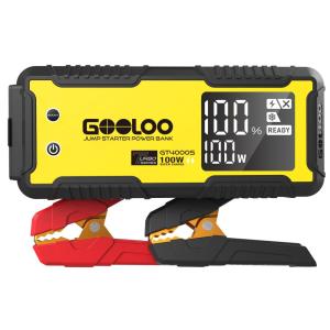 Jump Starter GOOLOO GT4000S Amarelo 4000A Pico Motores Gasolina 12.0L Diesel 10.0L 12V Recarga 100W