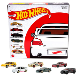 Kit com 6 Carros de Brinquedo Hot Wheels Japoneses em Escala 1:64, com Decorações Autênticas, Colorido
