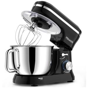Mixer Elétrico HOWORK, 10 Velocidades Com Tigela de Aço Inoxidável 6,5 Litros, Gancho para Massa, Batedor de Arame, Ideal para Cozinheiros