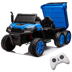 Carro Infantil UTV de 2 Lugares com Controle Remoto e Caçamba, Bateria 24V, Isobene, Azul