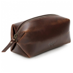 Necessaire Masculina de Couro, LUXEORIA, Marrom
