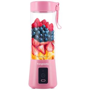 Liquidificador Portátil 400mL com Carregamento USB, 110v, FENGTASTIC, Rosa