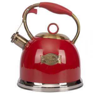 Chaleira de Chá 3L em Aço Inoxidável com Apito, LUXGRACE T12 Red, Vermelho