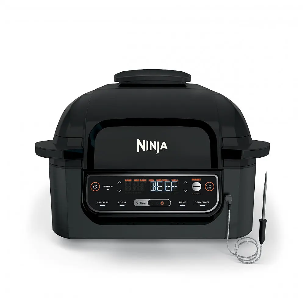 Grill Interno Ninja Foodi Smart 5-em-1 com Air Fryer 3,8 L LG451BK Preto — Grelha, Assa, Desidrata e Doura