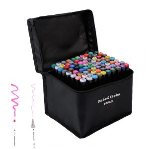 Conjunto de Canetas Artisticas á Base de Álcool 80 Cores com Estojo para Crianças, Dabo Shobo