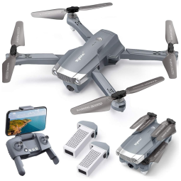 X500 Drone para Adultos com Câmera 4K UHD GPS 56 min de Voo 5GHz 2 Baterias, SYMA, Cinza