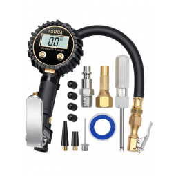 Manômetro Digital AstroAI com Inflador de Pneus - 3250 PSI 0,1 de Resolução de Display, Bico de Ar Resistente e Acessórios para Compressor