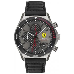 Relógio Masculino Analógico Pilota EVO de Quartzo em Aço Inoxidável, Modelo, FERRARI 0830773, Preto